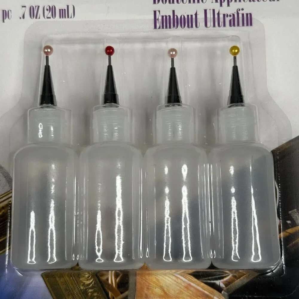 Darice Crafters Toolbox Ultrafine Tip Applicator Bottle 4-Pack 20mL NIP Crafting